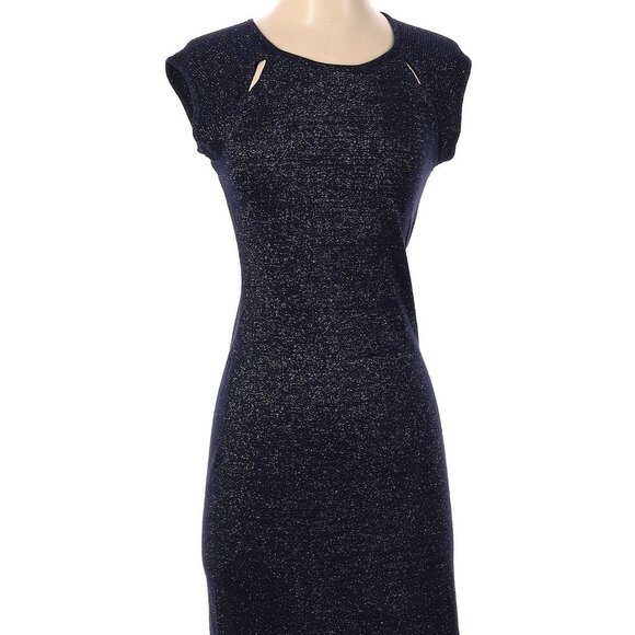 Express Designer Shimmer Bodycon Stretch Dress  navy - Size S - Picture 1 of 3